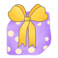 a gift box with a yellow bow on it png