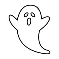 Halloween Ghost Silhouette, Doodle Style, Line Illustrations vector