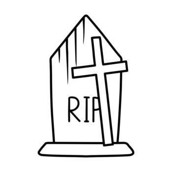 elemento y objeto de halloween para proyectos de diseño. lápida para halloween. rasgadura antigua. vector