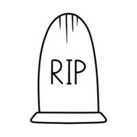 Halloween Element and Object for Design Projects. Tombstone for Halloween. Ancient RIP. vector