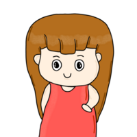 cartoon girl in red dress clipart png