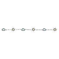 a line of clouds with sun and clouds on it png