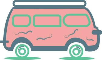 Pink van vector illustration