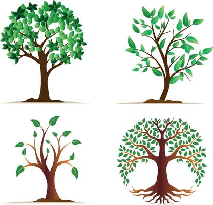 Trees collection free vector