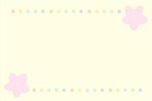 Cute sticky note, memo, reminder card. Floral sketch pattern yellow background wallpaper. Vector, illustration, EPS10 vector