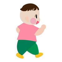 Cartoon kid development. Child growth stages. Set of cute child learning from toddler to running. Child learning and try to walk, first step. Vector, illustration, EPS10 vector
