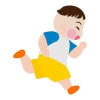 Cartoon kid development. Child growth stages. Set of cute child learning from toddler to running. Child learning and try to run, start running. Vector, illustration, EPS10 vector