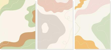 Abstract minimalist background. Backgkround with organic shapes and line in pastel colors. Vector Illustration for cover, banner, brochure, poster, etc.