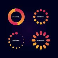 Gradient loading icon set vector