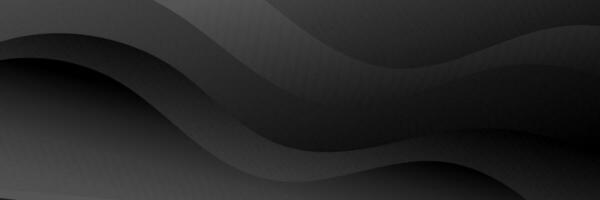 Abstract wavy gradient black background. Dynamic shapes composition. Vector illustration