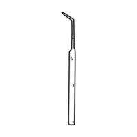 Dental probe isolated on white background. Medical dentistry tool. Vector hand-drawn illustration in doodle style. Perfect for logo, various designs.