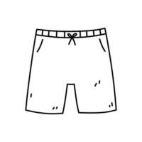 Men's shorts isolated on white background. Beach clothes. Vector hand-drawn illustration in doodle style. Perfect for cards, decorations, logo, various designs.