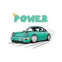 illustration of racing car going fast. Vector graphics for t-shirt prints and other uses