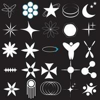 collection of Y2k elements. set Y2k. geometric brutalism forms sticker In Y2k style graphic design Print vector