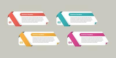 Text presentation simple step infographic template design with abstract shape vector