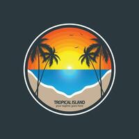 tropical isla logo vector