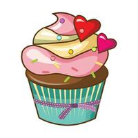 Retro Style Cartoon Cupcake vector