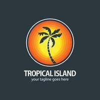 tropical isla logo vector