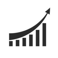 growth chart.vector illustration statistic graph of increase rate on candle stick vector
