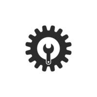 settings icon.illustration of gear and lock gear repair vector