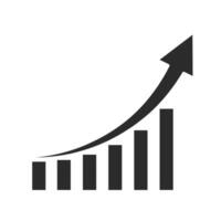 growth chart.vector illustration statistic graph of increase rate on candle stick vector