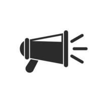 megaphone icon in flat style, speaker vector illustration, loudspeaker, broadcast, shout, speech.