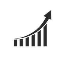 growth chart.vector illustration statistic graph of increase rate on candle stick vector