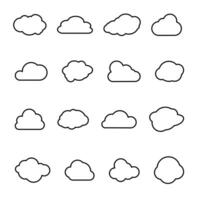 clouds,collection of many shapes of clouds illustration vector. vector