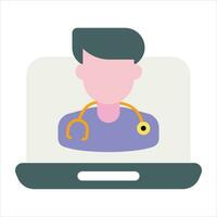 online doctor flat icon design style vector