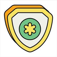 insurance color icon design style vector