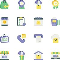 pack of Ecommerce and Shopping flat icons set vector