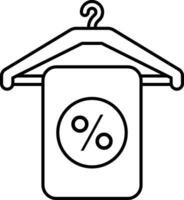 discount in hanger line icon design style vector