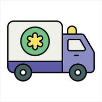 ambulance color icon design style vector