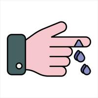 finger cut color icon design style vector