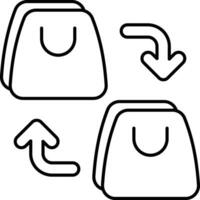 bag exchange line icon design style vector