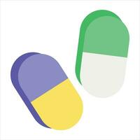 pills flat icon design style vector