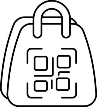 scan code line icon design style vector