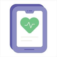 health app flat icon design style vector