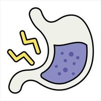 stomach acid color icon design style vector