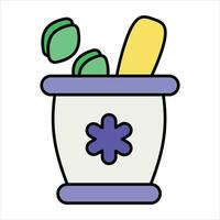 herbal medicine color icon design style vector