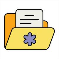 medical folder color icon design style vector