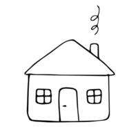 Vector hand drawn doodle sketch house