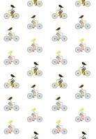 Vector seamless pattern of flat bicycle