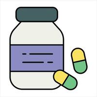 pills jar color icon design style vector