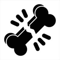 broken bones glyph icon design style vector