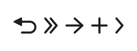 Arrow icons set. Backward arrows. Modern simple arrows. Vector scalable graphics