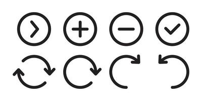 Web icons. Circular arrows. Functional icons for interfaces. Vector scalable graphics