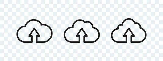 Cloud storage icons. Linear clouds. Functional icons for interfaces. Vector scalable graphics
