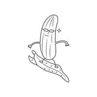 mano dibujado niños dibujo dibujos animados vector ilustración linda plátano tablista icono aislado en blanco antecedentes