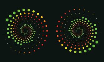 resumen naranja punteado espiral vórtice en un vistoso antecedentes remolino modelo puntos vector ilustración